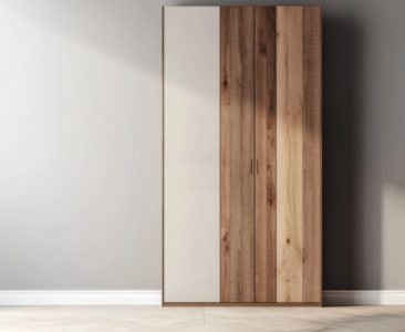 3-Door Contemporary Swing Wardrobe Design in Luna Scura and Acacia Finish 3-Door Contemporary Swing Wardrobe Design in Luna Scura and Acacia Finish