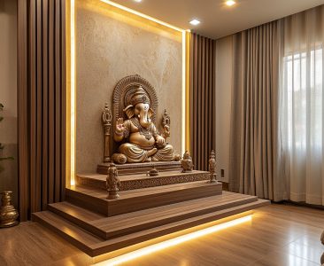 Contemporary Wooden Mandir Design With LED Backlighting (2)-img