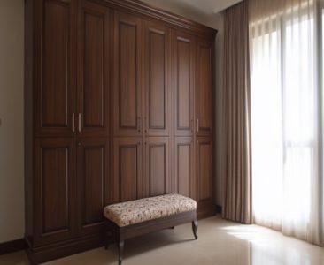 Modern 6-Door Swing Wardrobe Design in Walnut Colour Modern 6-Door Swing Wardrobe Design in Walnut Colour