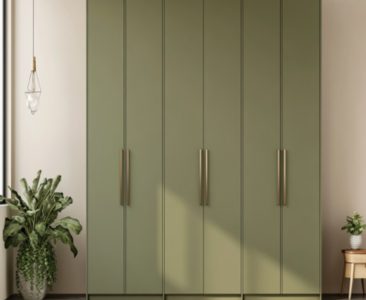 Olive Green Contemporary 6-Door Swing Wardrobe Design Olive Green Contemporary 6-Door Swing Wardrobe Design
